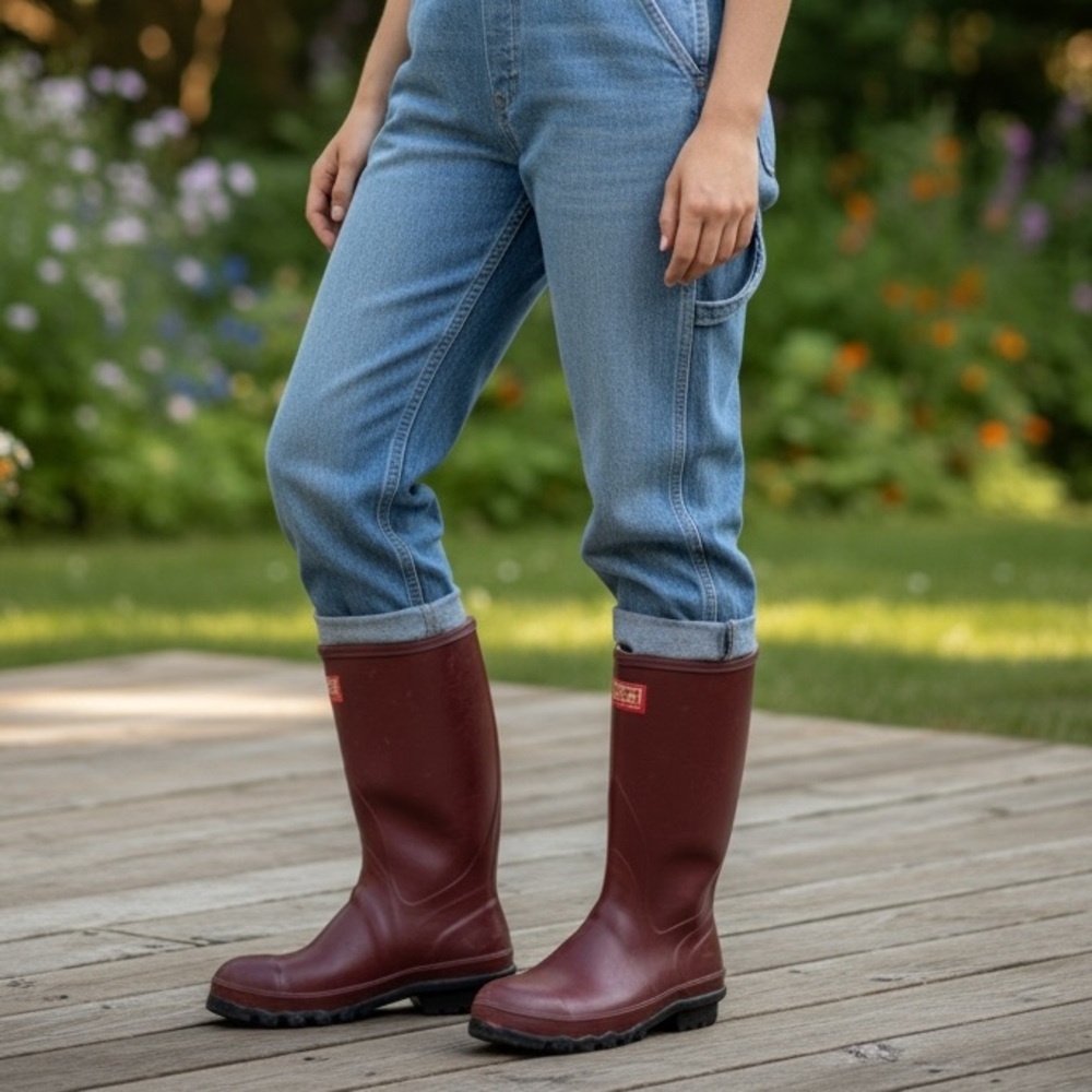 Vintage Lehigh Steel Toe Boots Mens 7 Red Ranger Rubber Safety Sherpa Lined - Picture 2 of 14